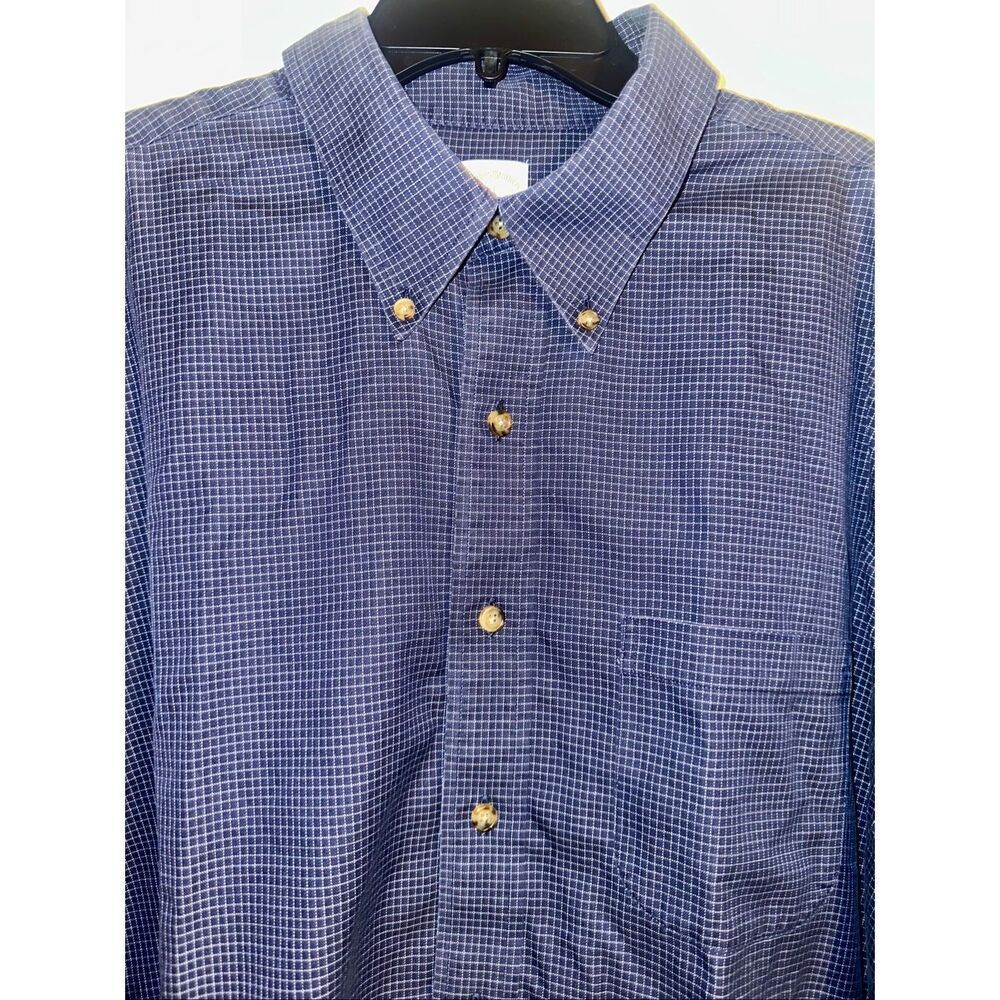 Brooks Brothers 1818 Original Polo Blue Plaid long sleeve Button Down Size XL tr